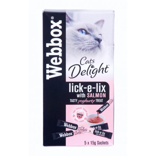 Webbox Cats Delight Lick-e-lix Cat Treats Salmon 5 x 15g