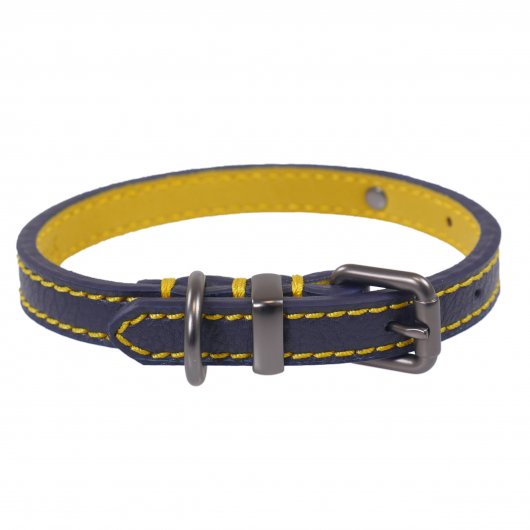 Joules For Dapper Dogs Navy Leather Dog Collar - 3 sizes availble