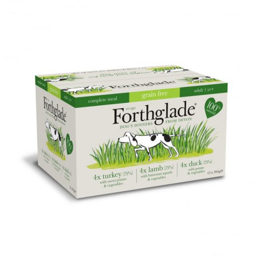 Forthglade Complete Meal Grain Free Adult Multicase 12 pack (Turkey, Lamb, Duck)