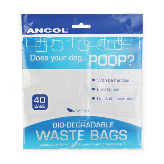 Ancol Flat pack Bio-degradeable waste bags x 40