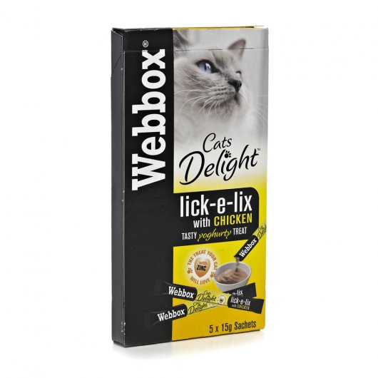Webbox Cats Delight Lick-e-lix Cat Treats Chicken 5  x 15g