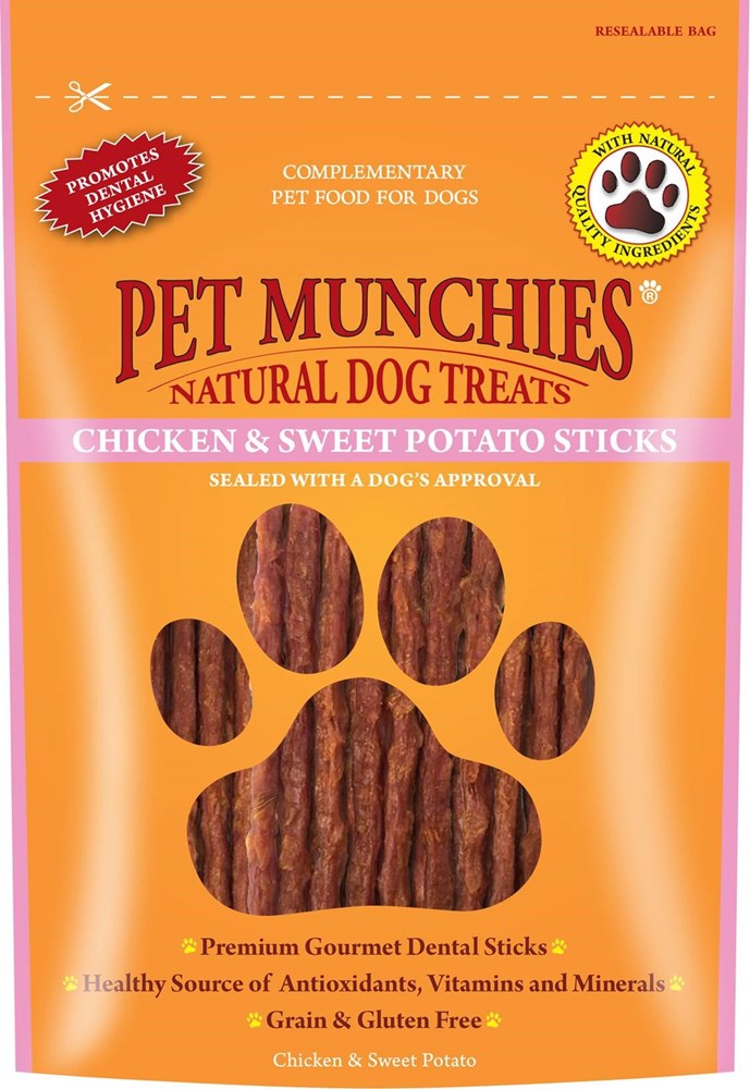 Pet Munchies 100% Natural Chicken & Sweet Potato Dental Sticks 90g