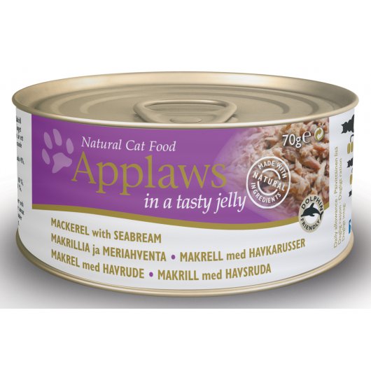 Applaws Cat Can Mackerel With Seabream In Jelly 24 x 70g