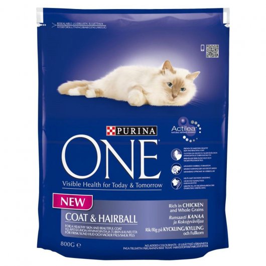 Purina One Coat & Hairball Rich In Chicken & Whole Grain  800gms