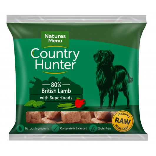 Country Hunter Dog Raw Frozen British Lamb 1KG - DELIVERY TO BRISTOL & BATH ONLY