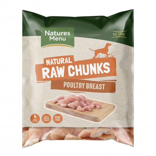 Natures Menu Dog Raw Frozen Meat Chunks Poultry 1kg - DELIVERY TO BRISTOL & BATH ONLY