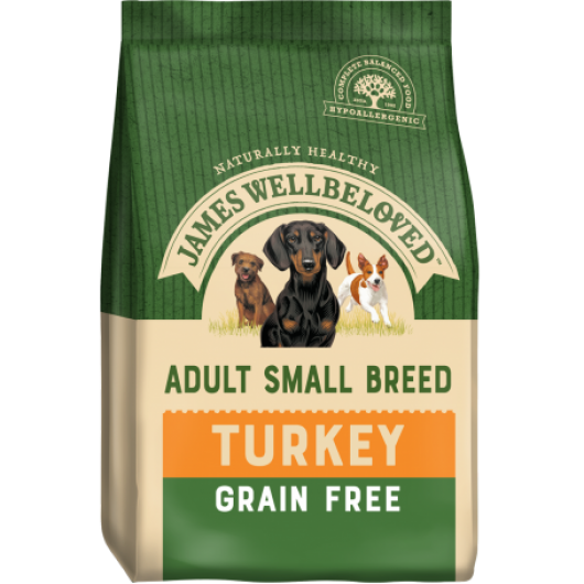 James Wellbeloved Adult Dog Small Breed Grain Free Turkey Kibble 1.5kg