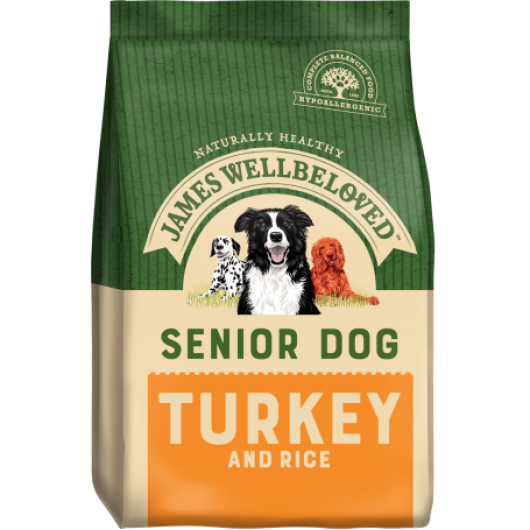James Wellbeloved Adult Dog Senior Turkey & Rice Kibble 2kg