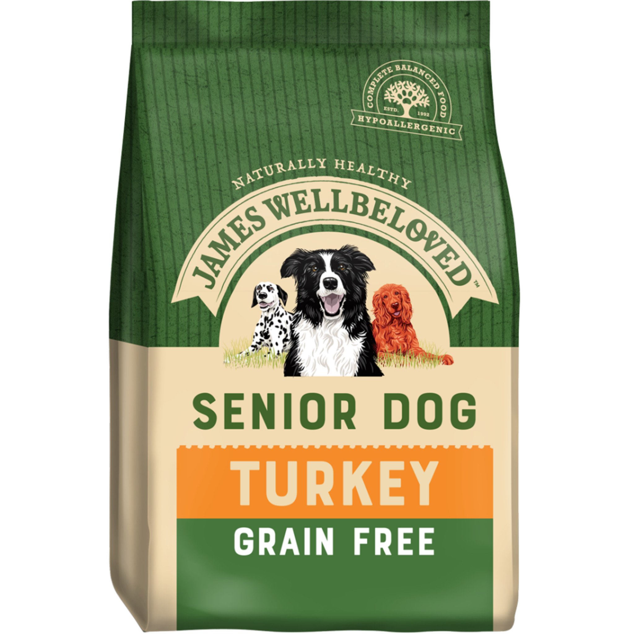 James Wellbeloved Adult Dog Senior Grain Free Turkey Kibble 1.5kg