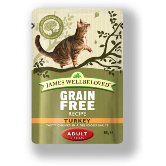 James Wellbeloved Adult Cat Pouches Grain Free Turkey 12 x 85g