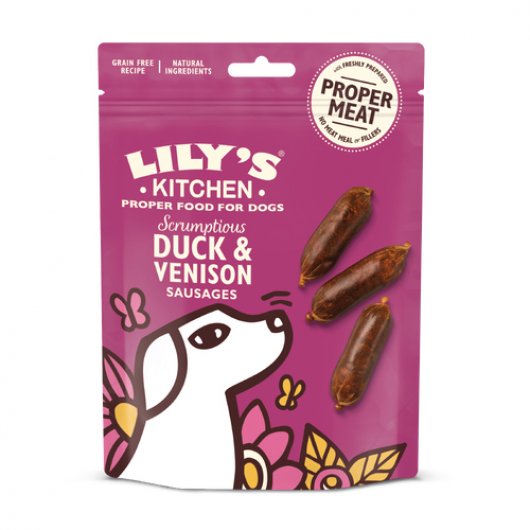 Lily's Kitchen Dog Treats Scrumptious Duck & Venison Sausages 70g