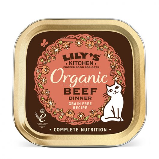 Lily's Kitchen Wet Cat Tray Organic Beef Dinner 85g