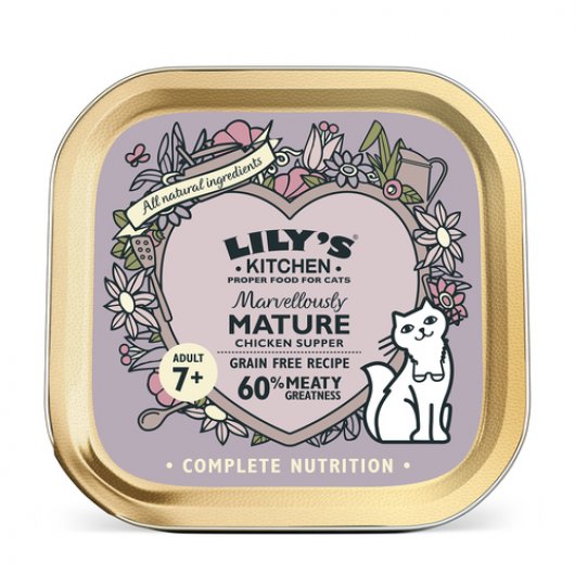 Lily's Kitchen Wet Cat Tray Marvelously Mature Chicken Supper 85g x 19