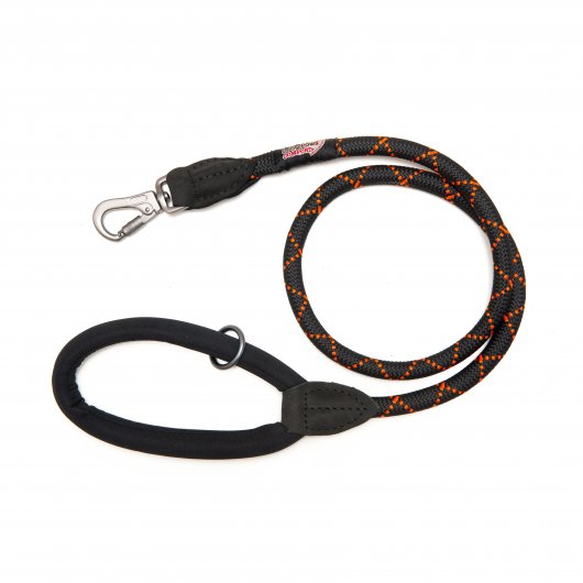 Long Paws Comfort Collection Rope Lead Black/Orange 110cm (44")