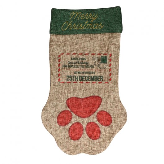 Pet Brands Festive Santa Paws Stocking