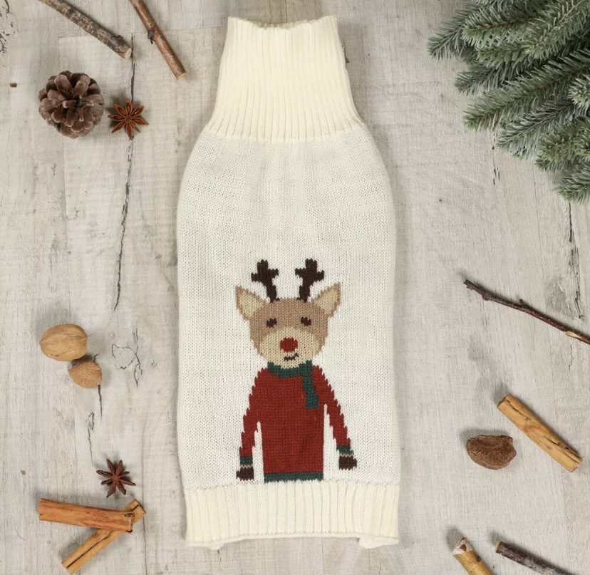 Knitted Reindeer Jumper Medium/Large 45.5cm