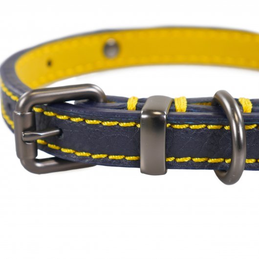 Joules For Dapper Dogs Navy Leather Dog Collar - 3 sizes availble