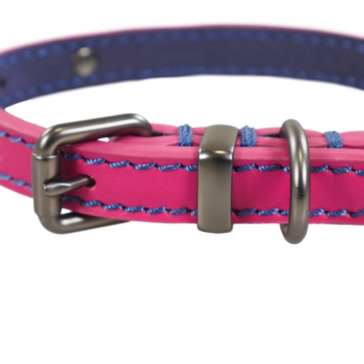 Joules For Dapper Dogs Pink Leather Dog Collar - 3 sizes available